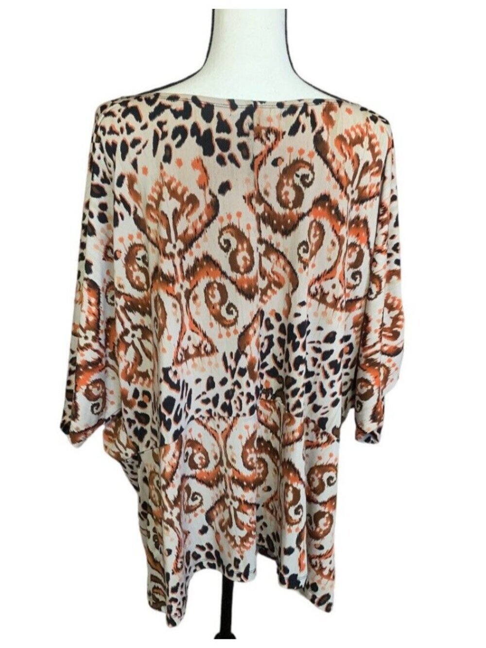 Suzie Couture Woman Bohemian Paisley Blouse Plus Size 3X Short Sleeve